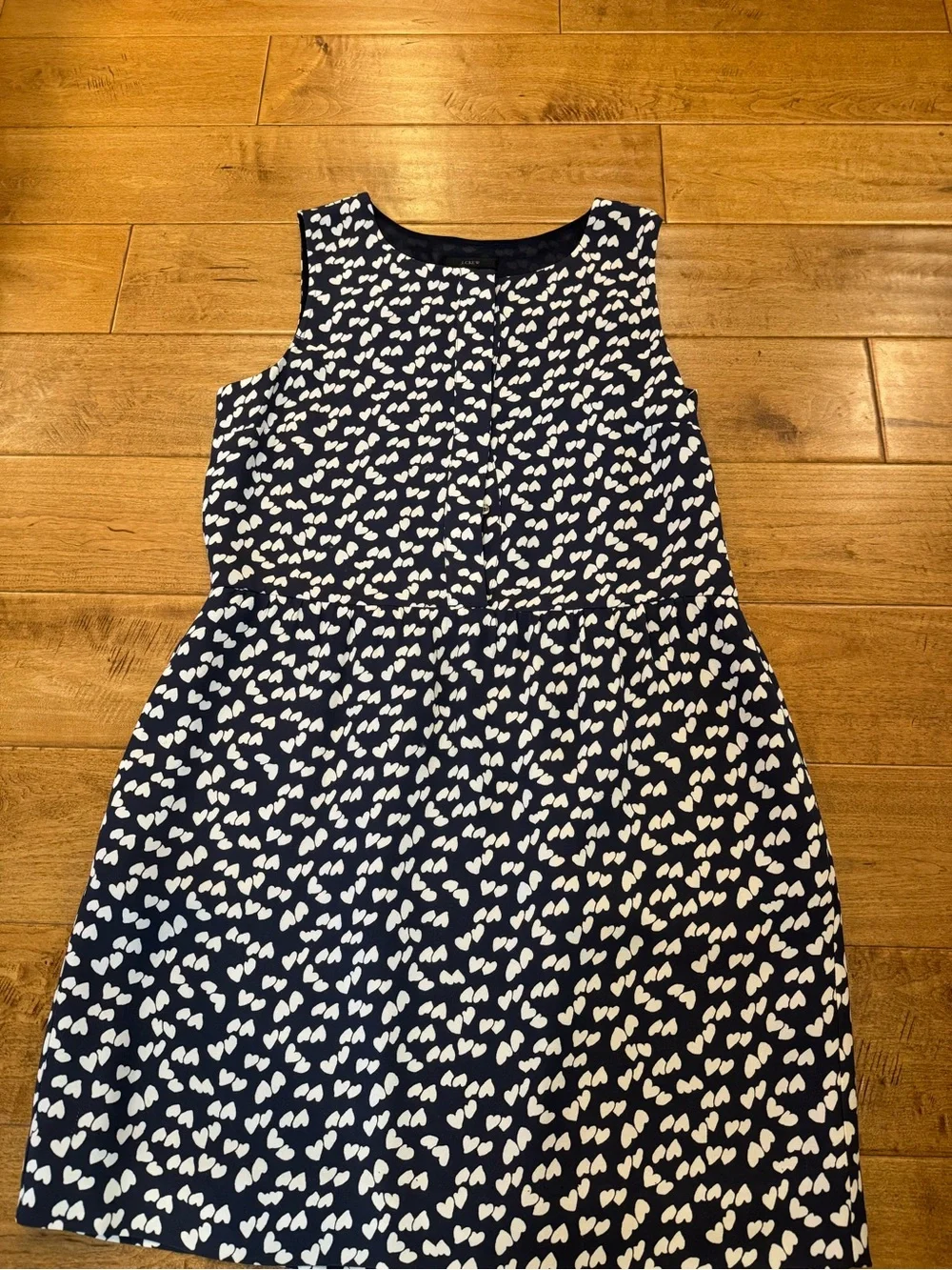 Navy Sleeveless Heart Print Dress
